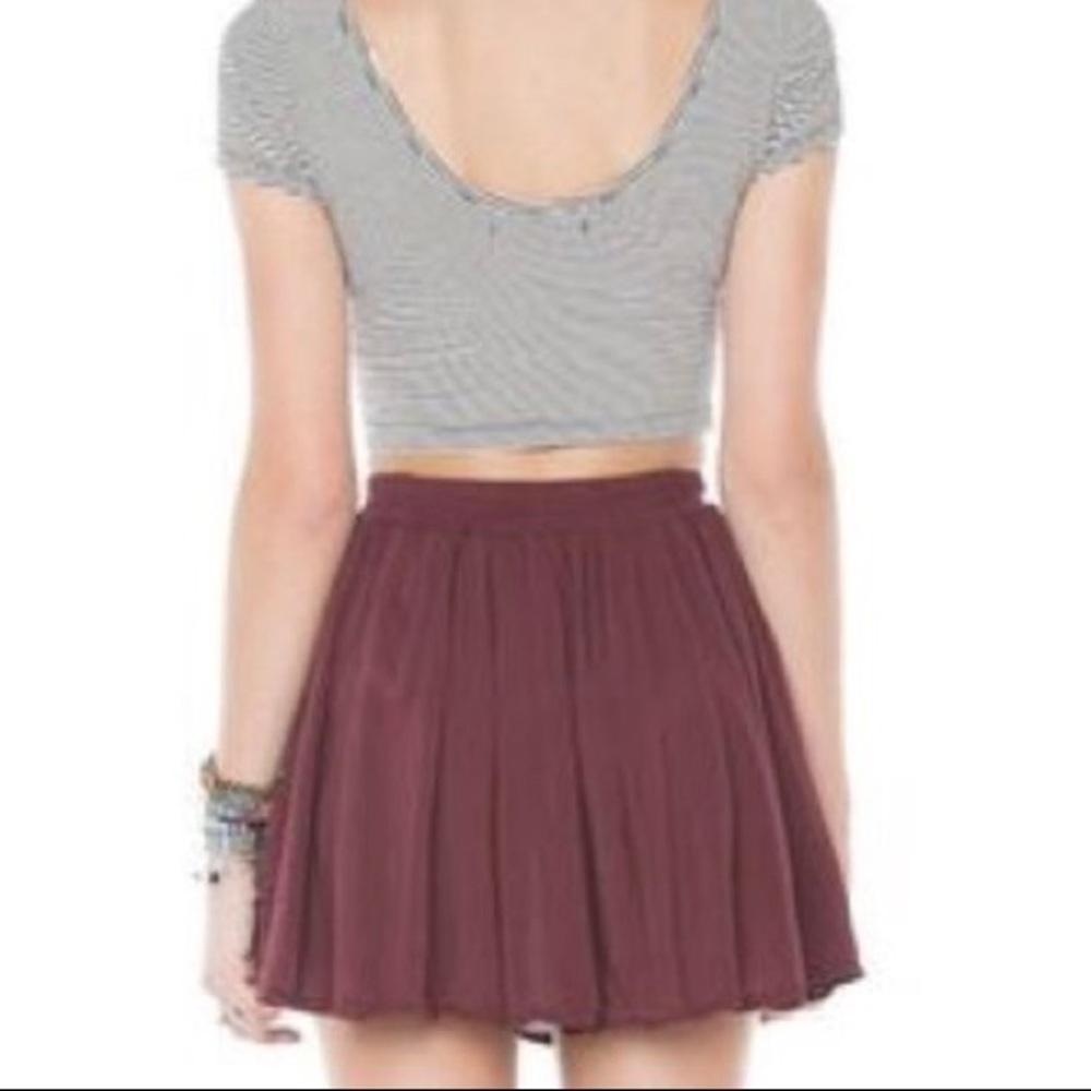 Brandy Melville Maroon Mini Skirt